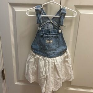 OshKosh B'gosh Blue and White Overall Dress